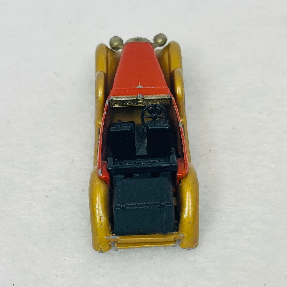 Vintage Diecast Model Car 1930s Style Convertible Red and Gold 3.25 Inch